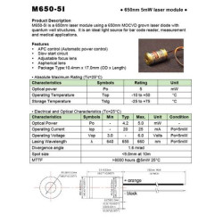 M650-5I US Lasers module Inc 650nm 5mW 10.4mm new original M650-5I US Lasers module Inc 650nm 5mW 10.4mm new original