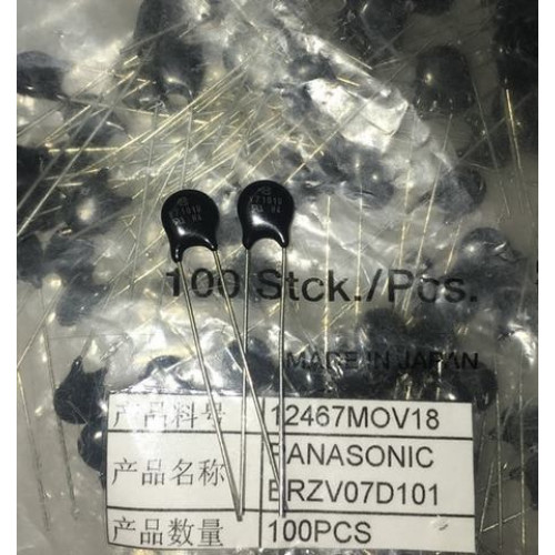 ZNR V7101U ERZV07D101 = 07D101K 100V 5pcs/lot ZNR V7101U ERZV07D101 = 07D101K 100V 5pcs/lot