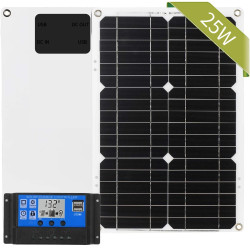 25W Solar Panel 12V Multifunctional with+12V/24V Controller (30A) Outdoor and Household Solar Power Generation Kit 25W Solar Panel 12V Multifunctional with+12V/24V Controller (30A) Outdoor and Household Solar Power Generation Kit