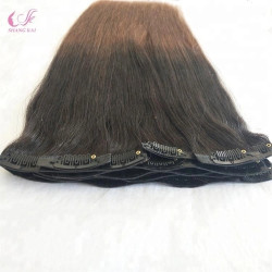 100 % Luxury Remy Human Cheap Double Drawn Russian Hair PU Seamless Clip in Hair Extension