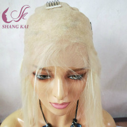613 Full Lace Wig Russian Hair European Short Blonde Virgin Wig Lace Front Wig with Baby Hair