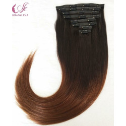 Balayage Color Ponytail Hair Seamless Clip on Cuticle Aligned Hair Brazilian Hair Extension