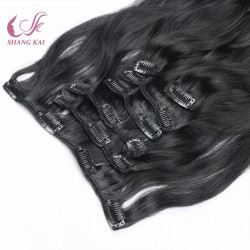 Black Full Cuticle Aligned Top Grade Clip in Hair Extension