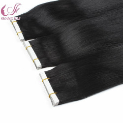 Black Silky Straight 12A Grade Double Drawn Tape in Hair Extensions