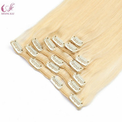 Blond Color Top Salon Grade Double Drawn Thick End Clip in Hair Extensions