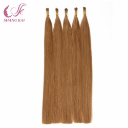 Brown Color 10′′-30′′ Unprocessed Double Drawn Thick End Pre-Bonded Stick/I-Tip Hair Extension