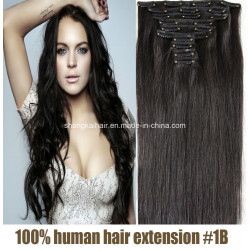 Clip on Remy Hair Extension Black Color