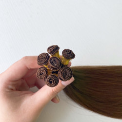 Double Drawn Human Extension Hand Tied Virgin European Remy Hair Weft