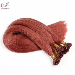 Double Drawn Human Hair U /Flat /I /V Tip Prebonded Hair Extensions Italian Keratin Flat Tip Hair Extensions