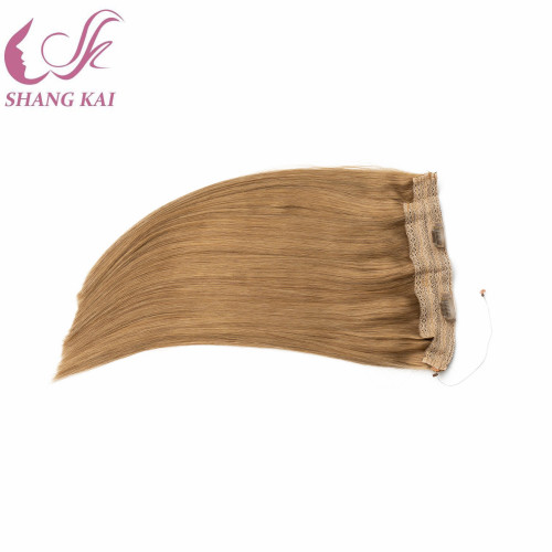 Factory Best Quality Brazilian 100% Human Hair Halo in Hair Extensions