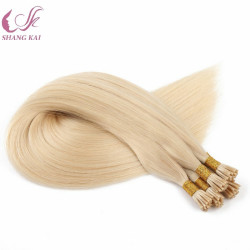 Factory Wholesale Virgin Remy Human Hair Stick I Tip Pre-Bonded Hair Extensions