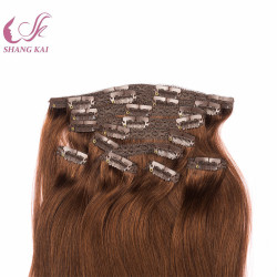 Full Head Double Drawn Lace Clip Hair Extension Clips in Remy Hair