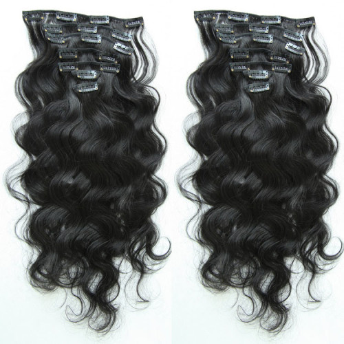 Full Head Remy Human Hair Clip on Hair Extension