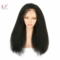 Hair Factory 100% Malaysian Virgin Hair Kinky Straight Lace Front Wig Natural Hairline