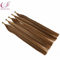 High Quality Unprocessed Virgin Raw Brazilian Hair Extension Stick Double Drawn I Tip Hair