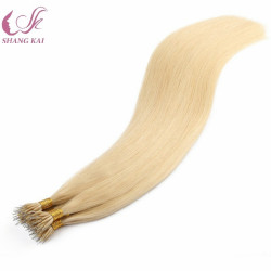 Last 12 Months Full Cuticle Virgin Remy Double Drawn 0.5/0.8/1.0g Russian Wholesale Pre Bonded Hair Nano Ring Hair