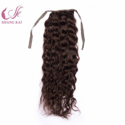Mongolian Curly Ponytail Hair Piece Tight Curl Real Human Hair