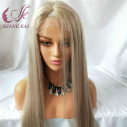 Remy Human Hair Silk Straight Full Lace Wig with Baby Hair Natural Hairline Transparent Lace