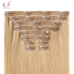 Thick Ends Wholesale Price Seamless Clips Remy Hair Extension
