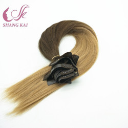 Wholesale 100% Natural Virgin Hair Seamless PU Brazilian Remy Clip in Hair Extension