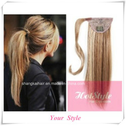 Wrap Hair Extension Clip in Human Hair Ponytail